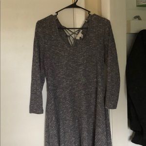 Gray sweater dress